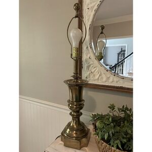 Vintage Stiffel Brass Table Lamp Mid Century Hollywood Regency Heavy MCM 23-28"